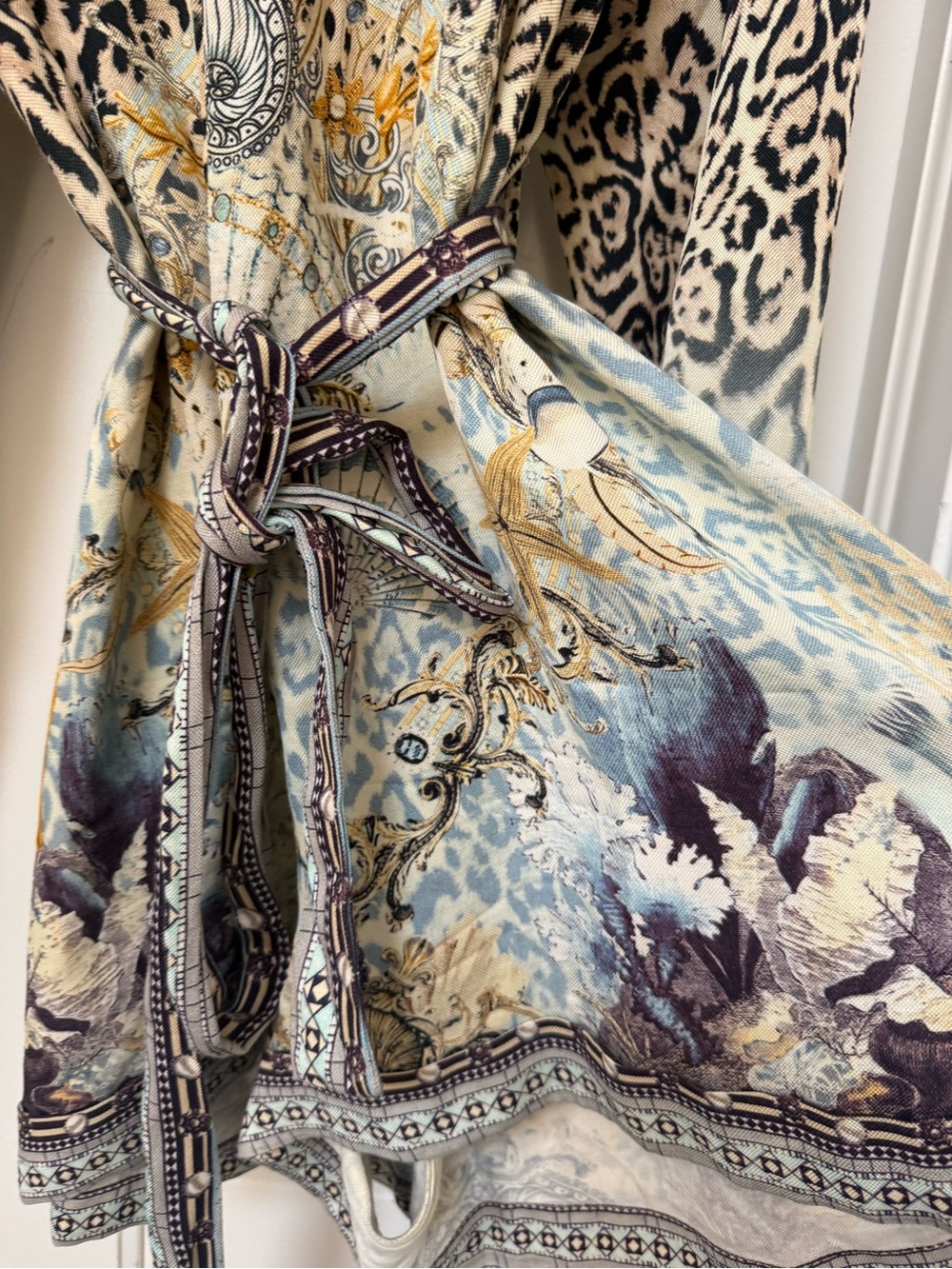 Camilla Leopard-Print Tie-Waist Jumpsuit in Beige and Black - Picture 7 of 8